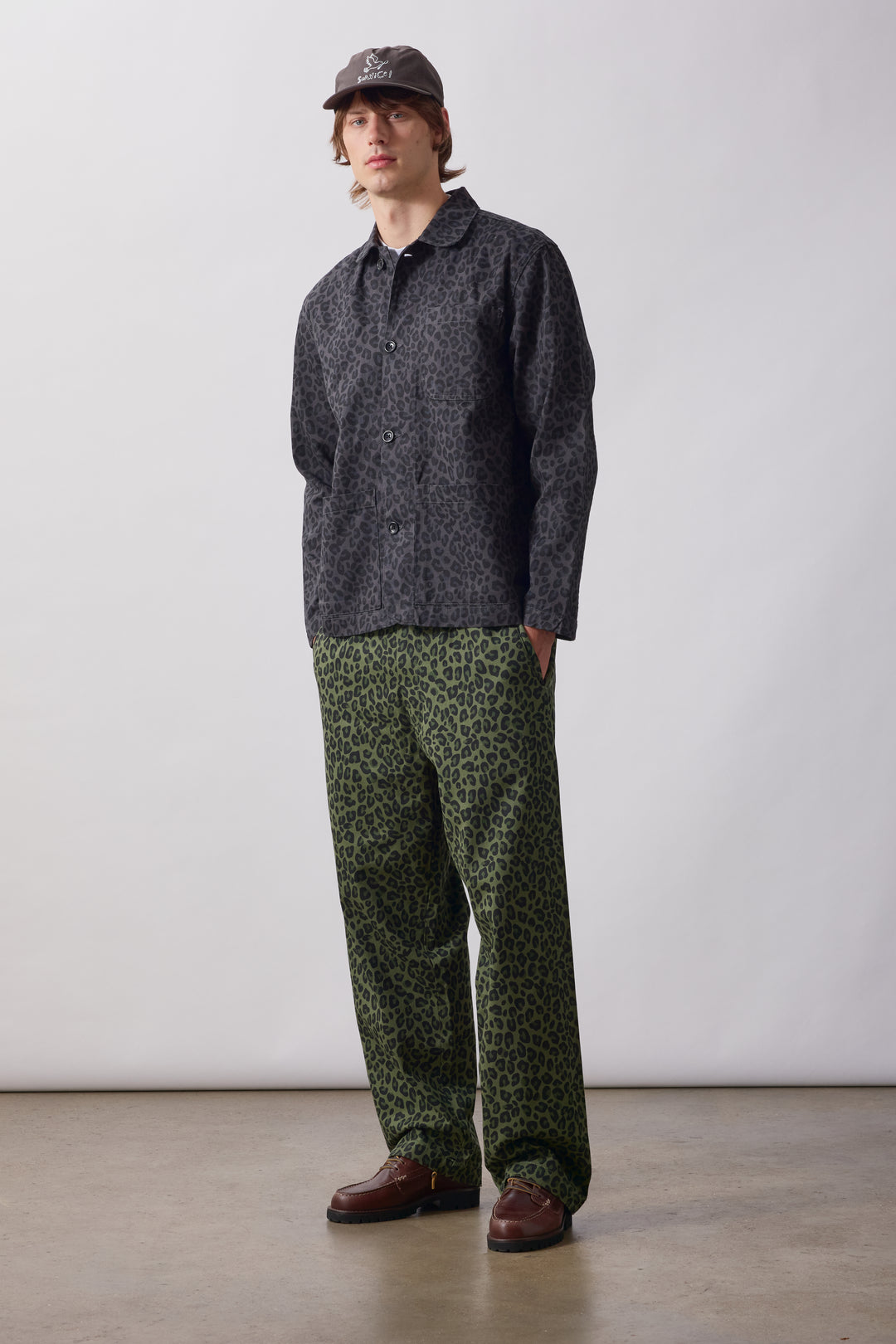 Patterned Easy Chef Shirt - Black Leopard