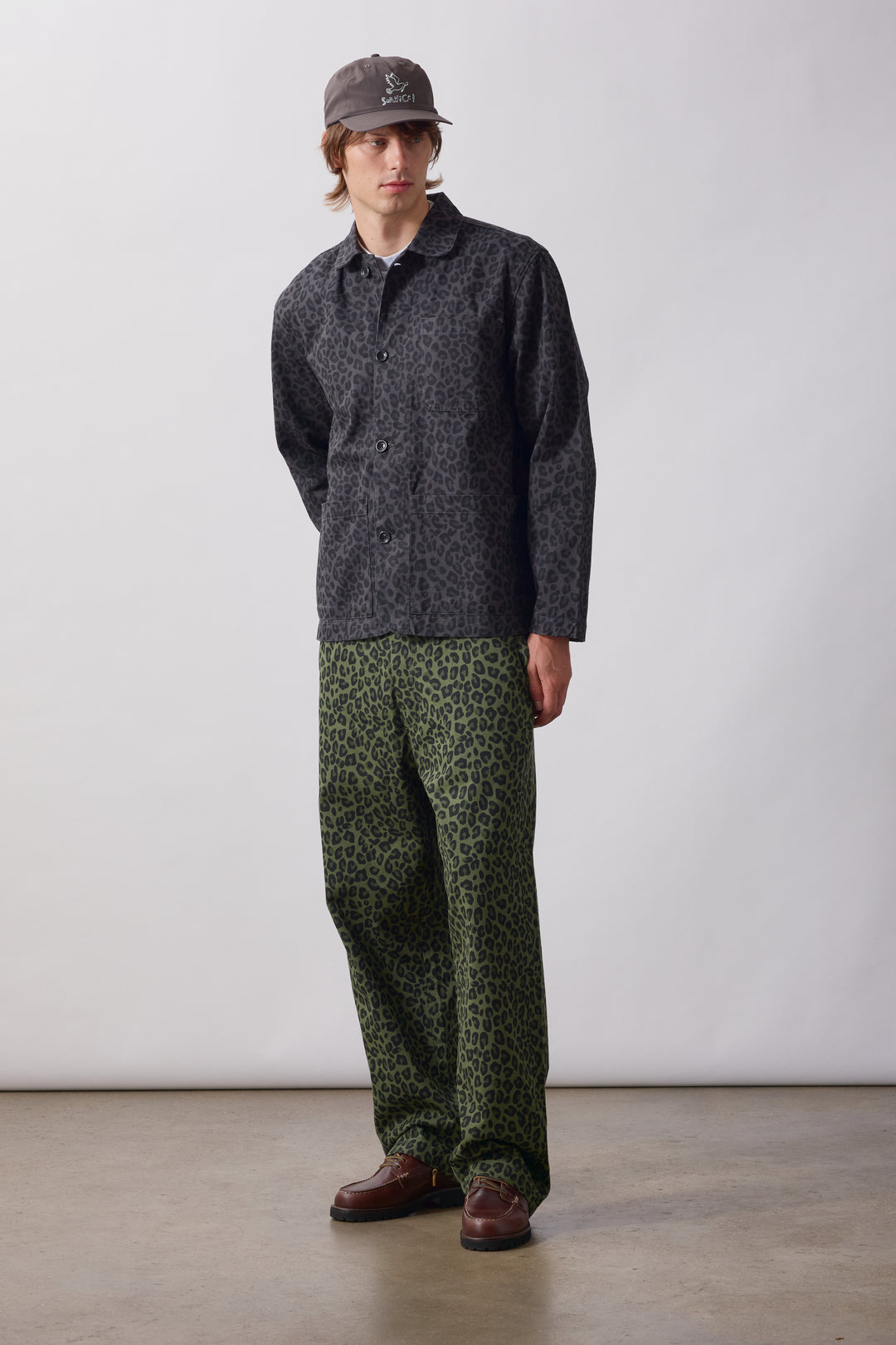 Patterned Easy Chef Pants - Green Leopard