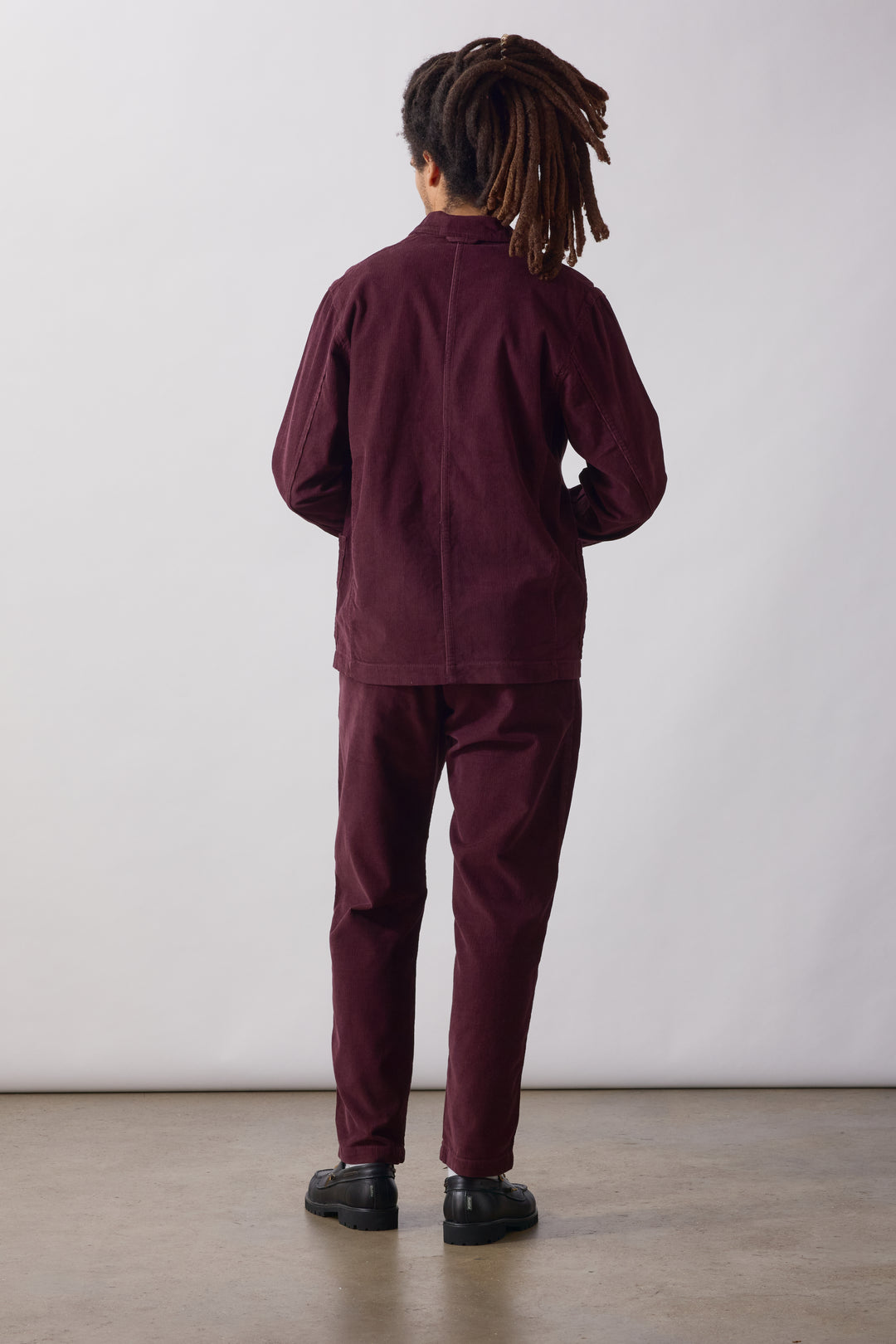 Fine Cord Waiter Pants - Burgundy