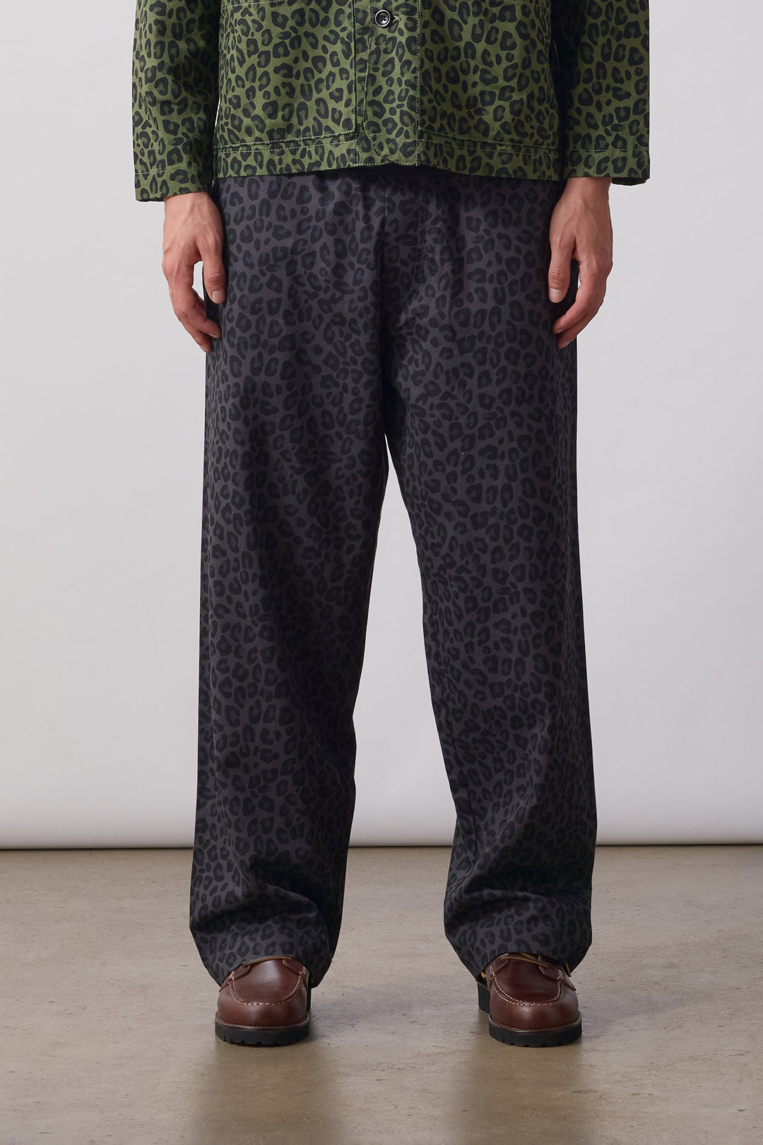 Patterned Easy Chef Pants - Black Leopard