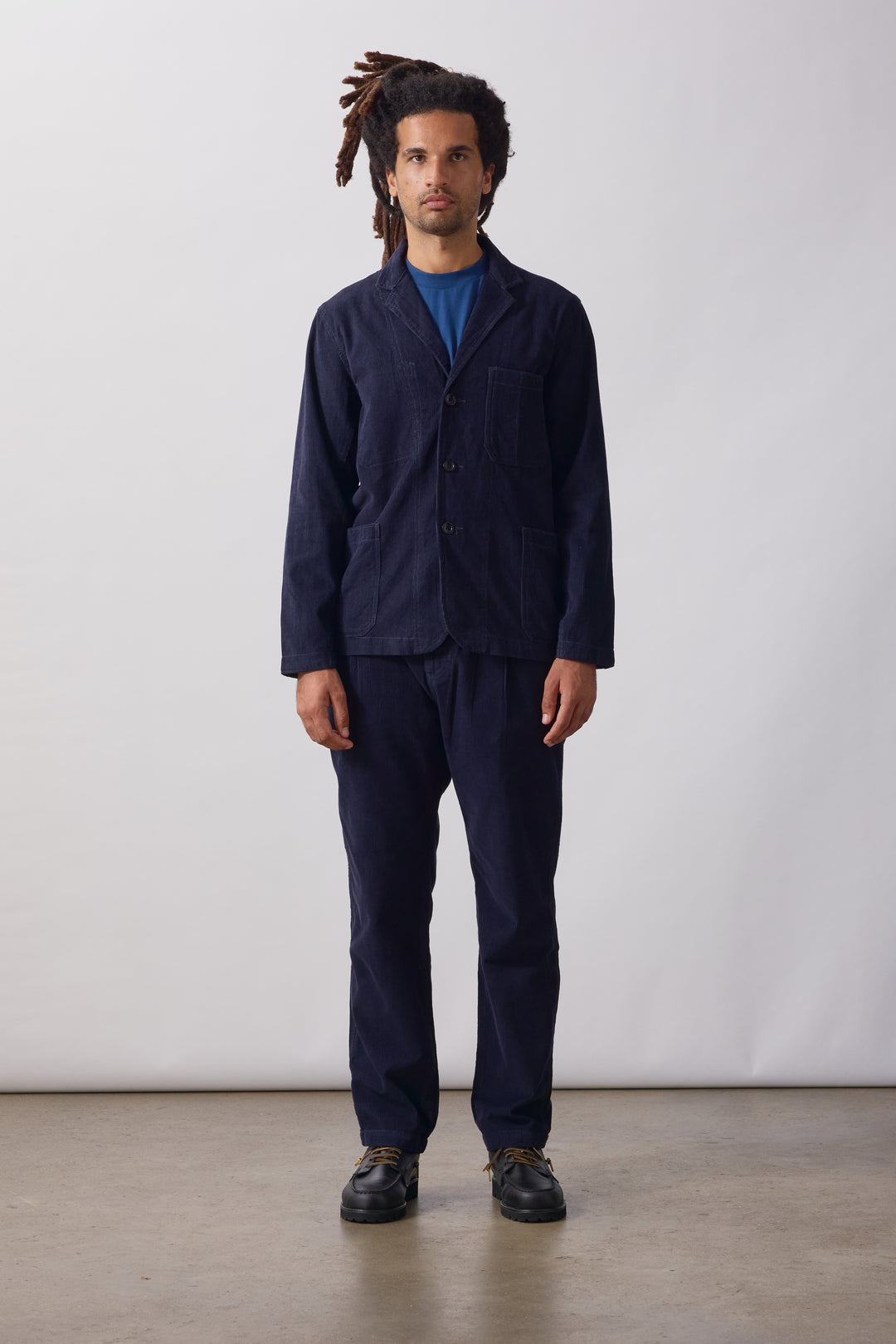 Fine Cord Waiter Pants - Dark Navy