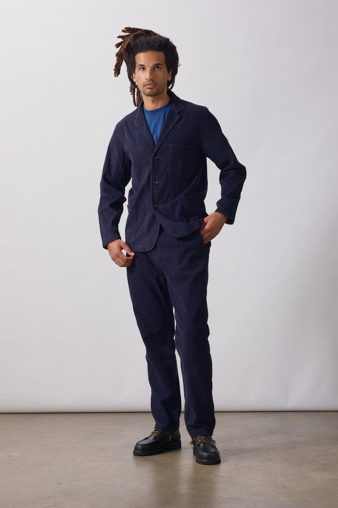 Fine Cord Waiter Pants - Dark Navy