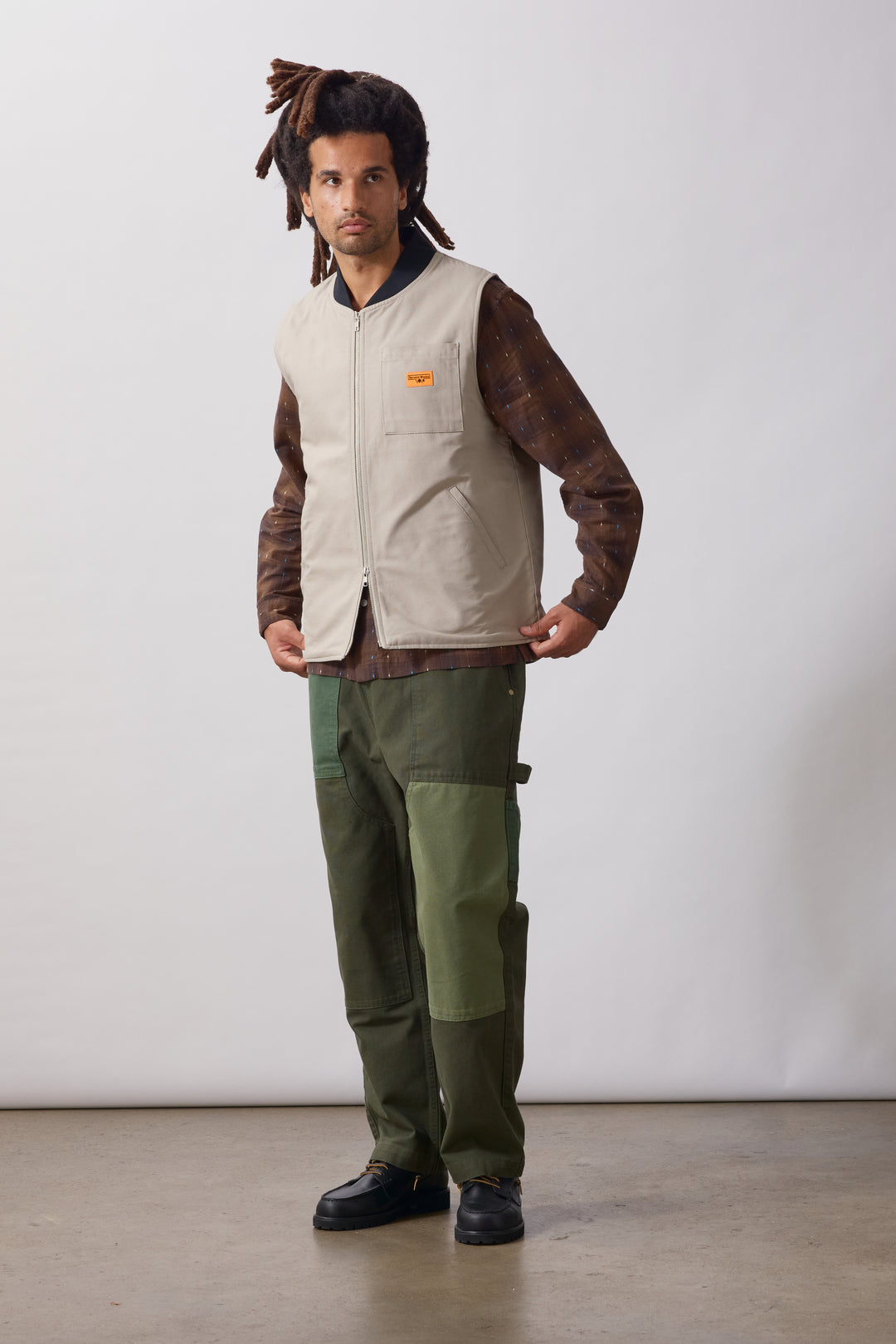 Padded Work Vest Jacket - Stone
