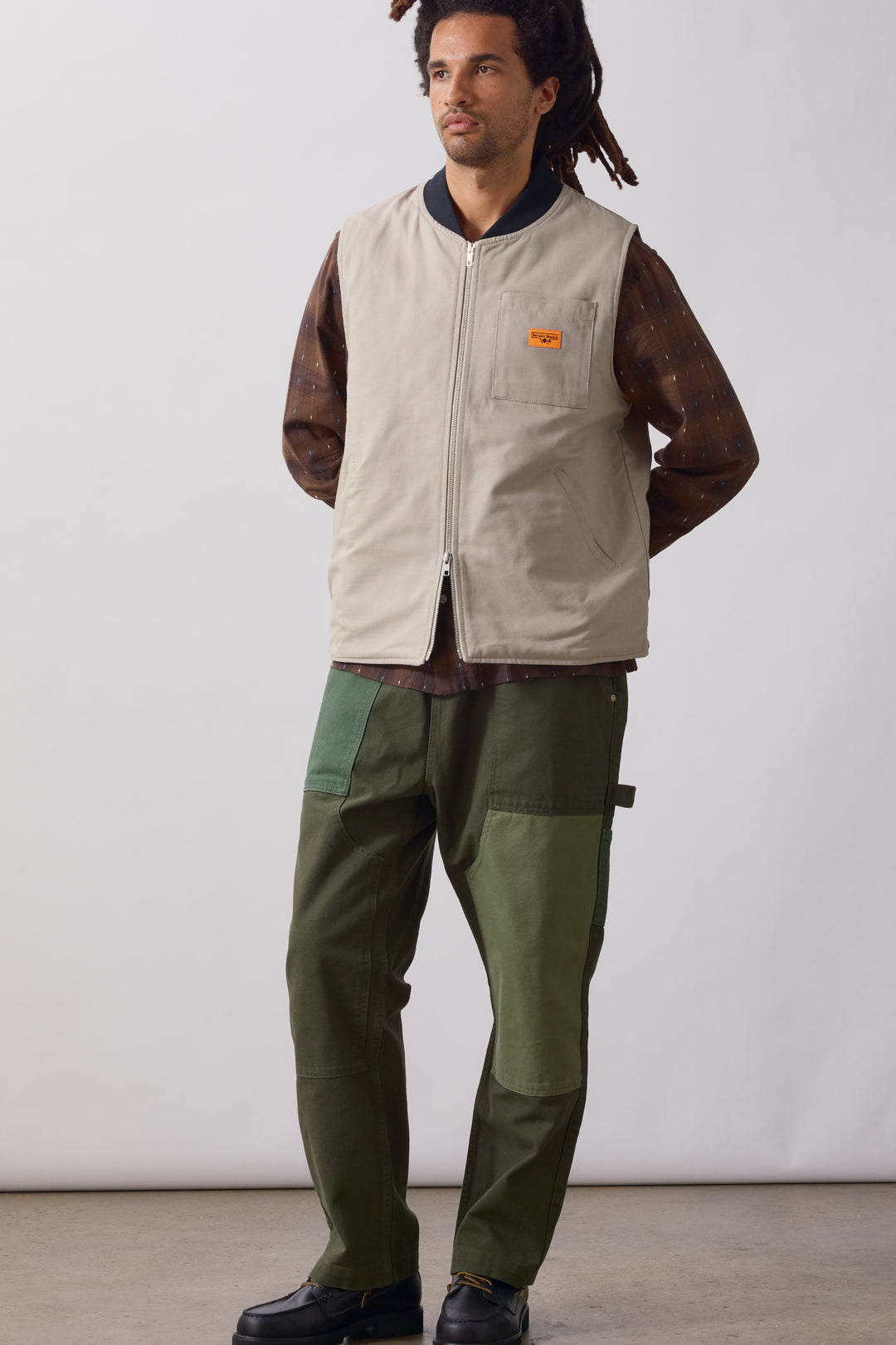 Padded Work Vest Jacket - Stone
