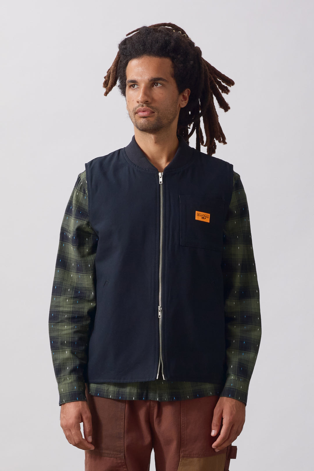 Padded Work Vest Jacket - Black