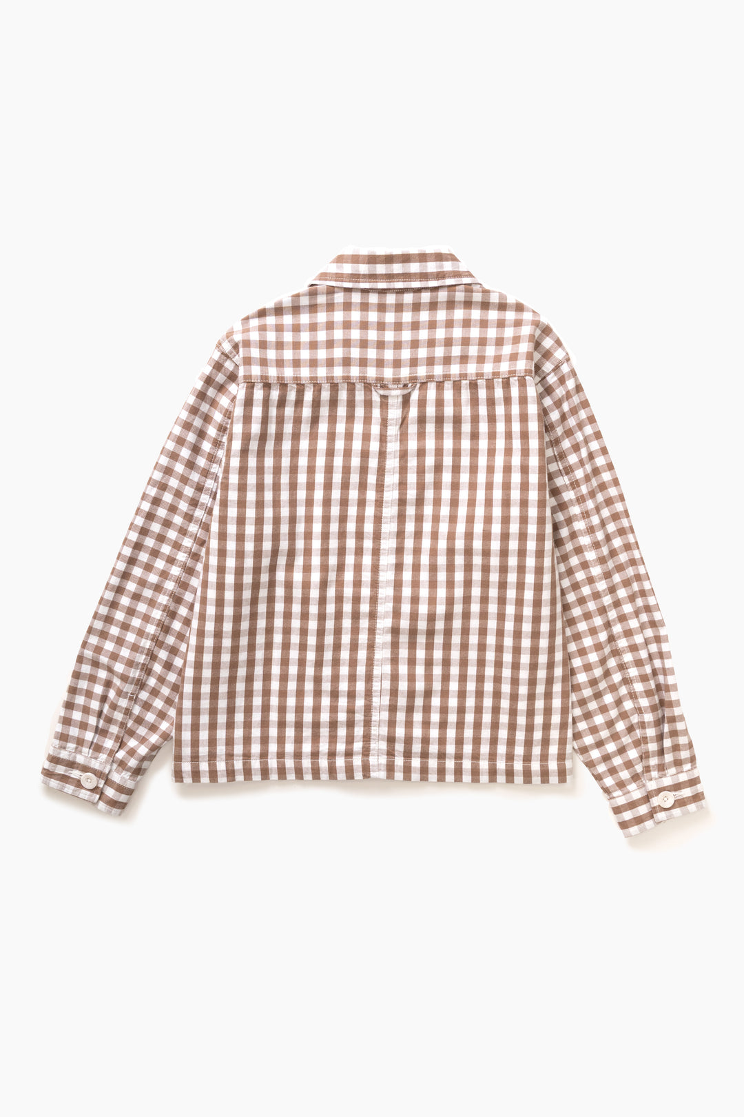 Women's Cropped Work Jacket - Brown Gingham