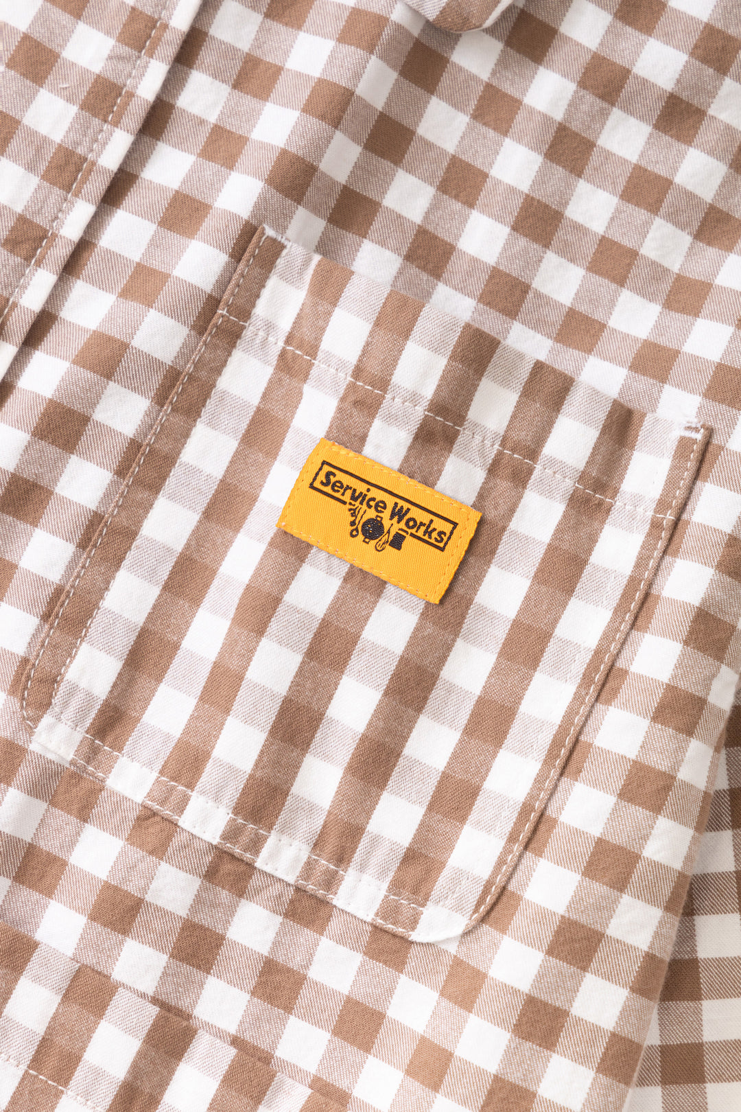 Women's Cropped Work Jacket - Brown Gingham