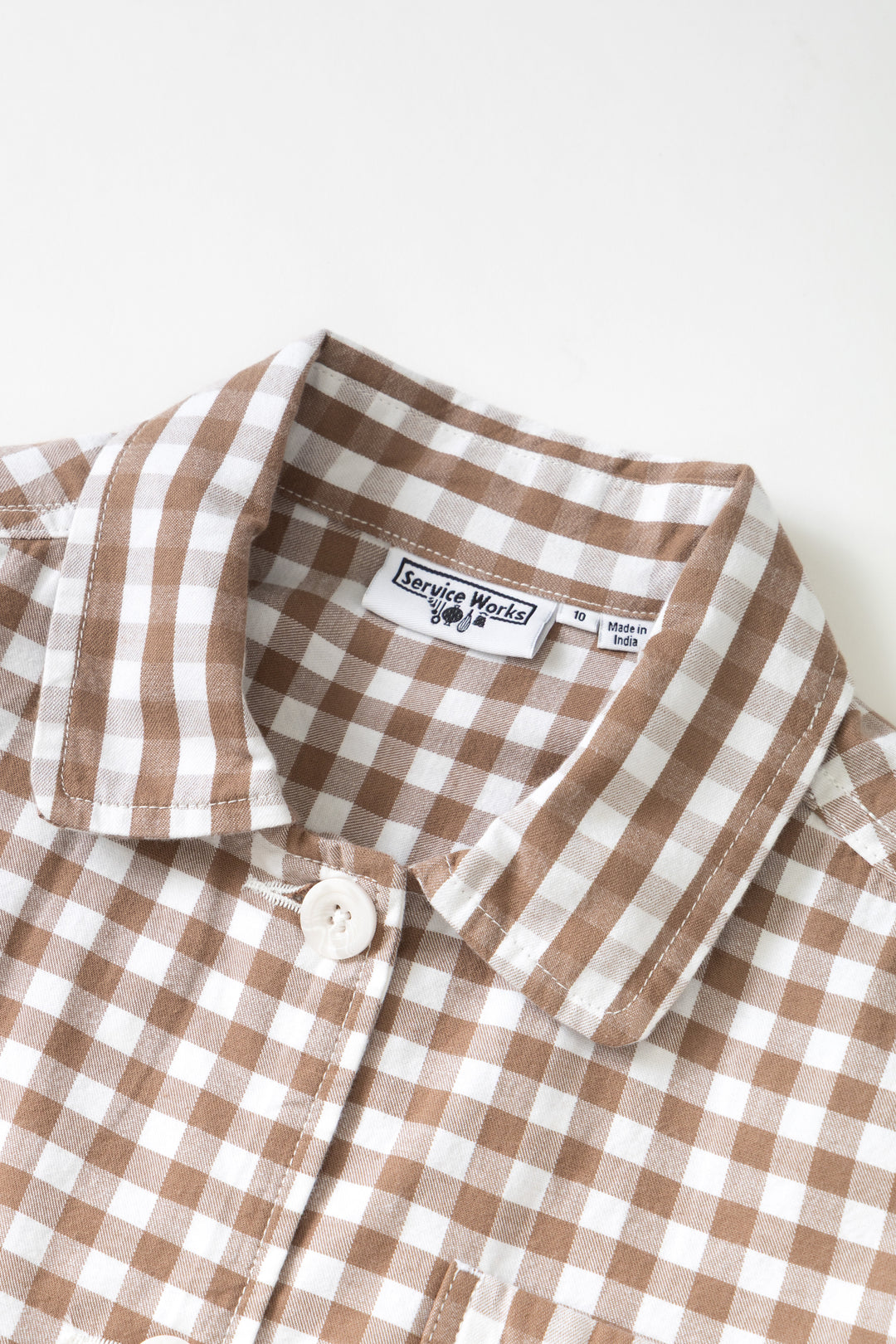 Women's Cropped Work Jacket - Brown Gingham