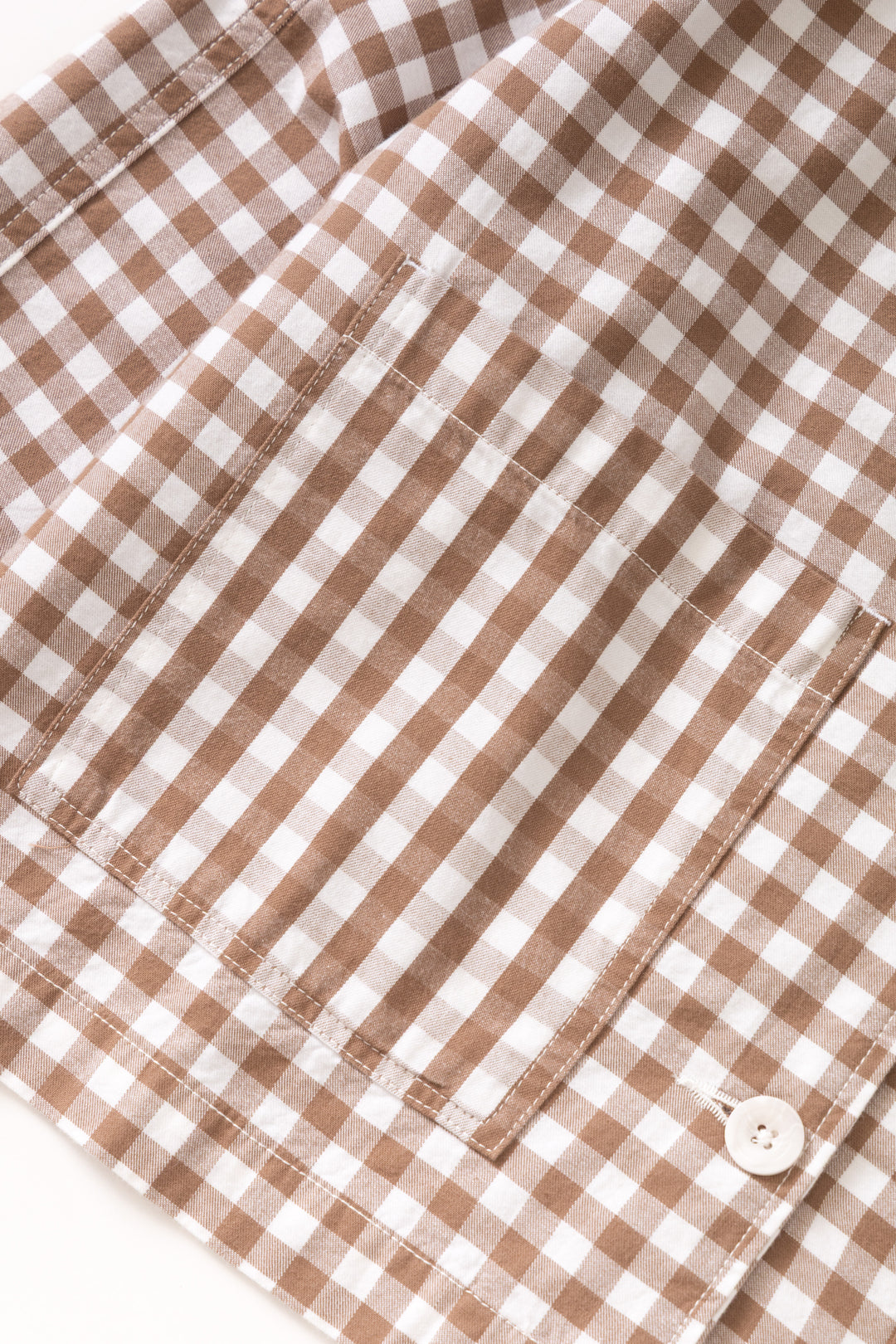Women's Cropped Work Jacket - Brown Gingham