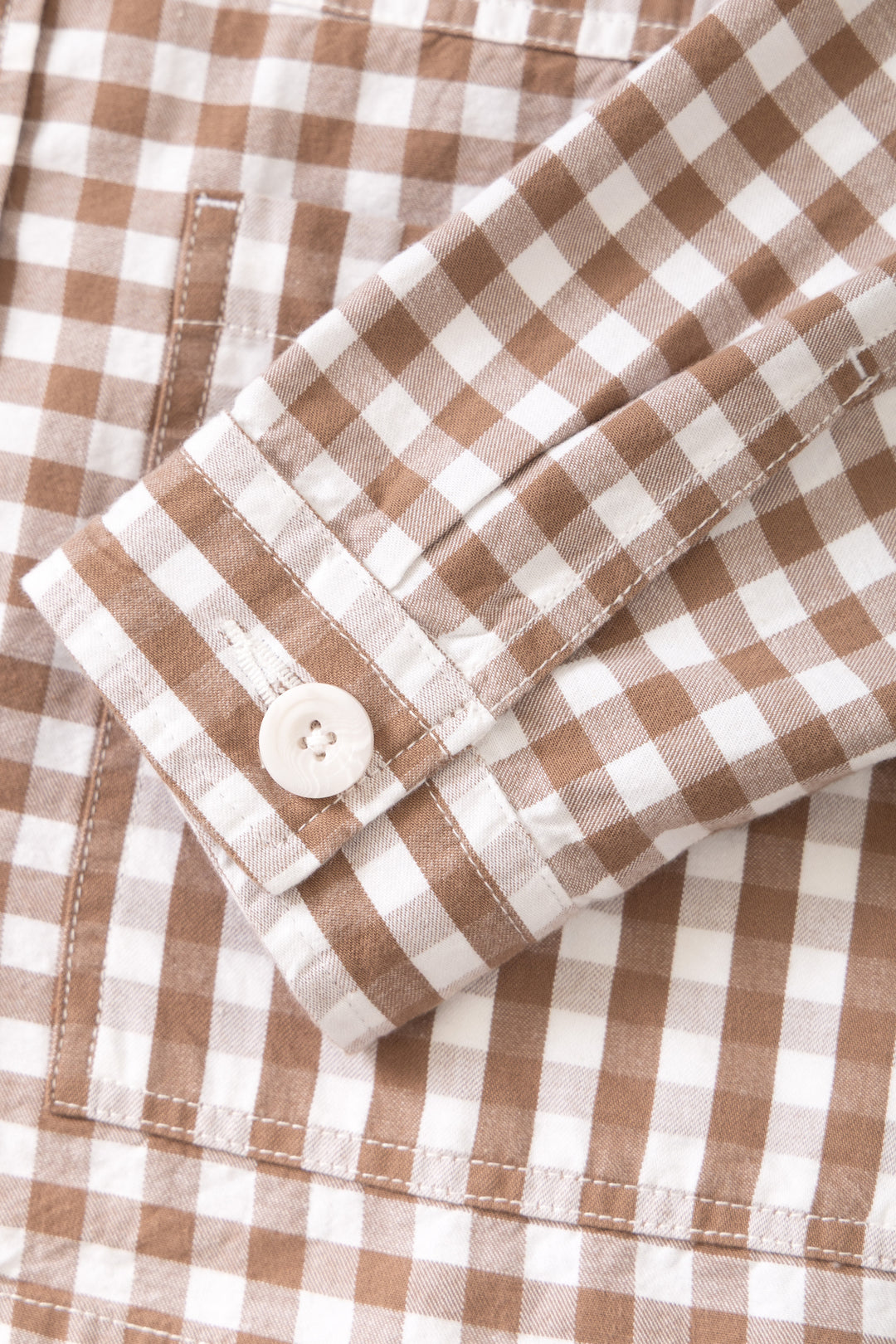 Women's Cropped Work Jacket - Brown Gingham