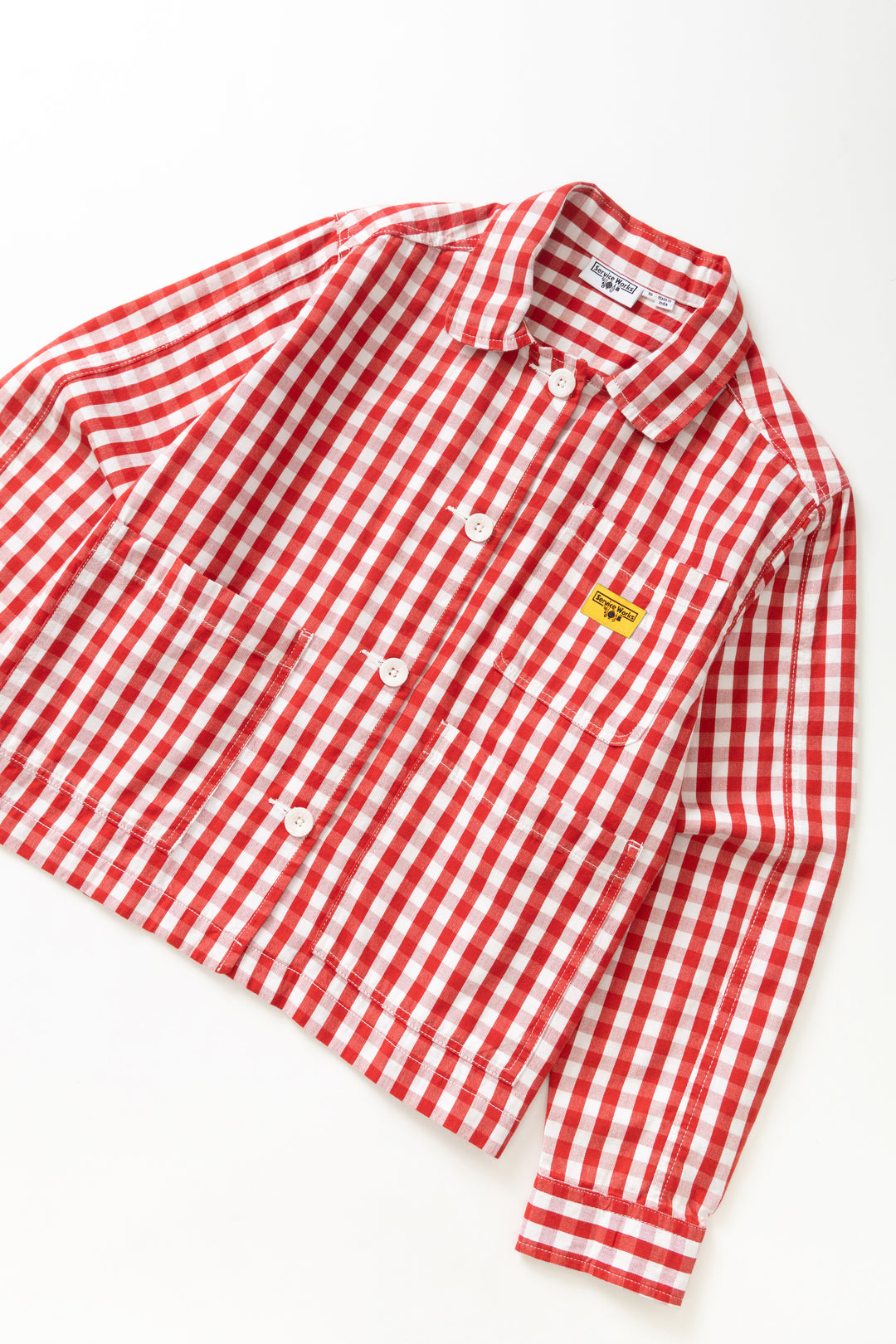 Women's Cropped Work Jacket - Red Gingham