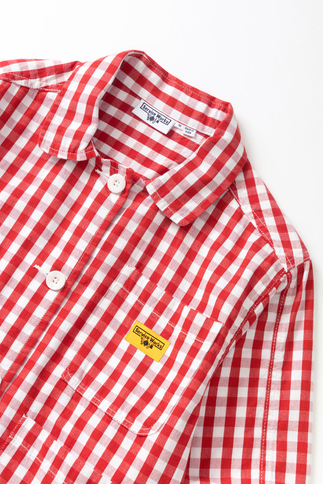Women's Cropped Work Jacket - Red Gingham