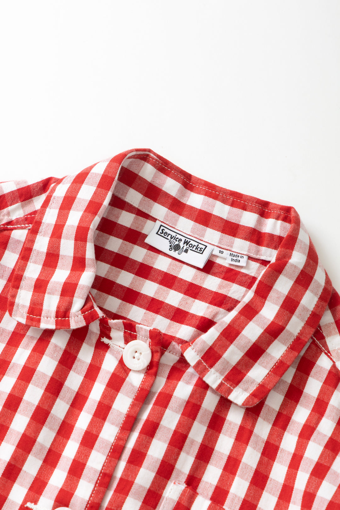 Women's Cropped Work Jacket - Red Gingham
