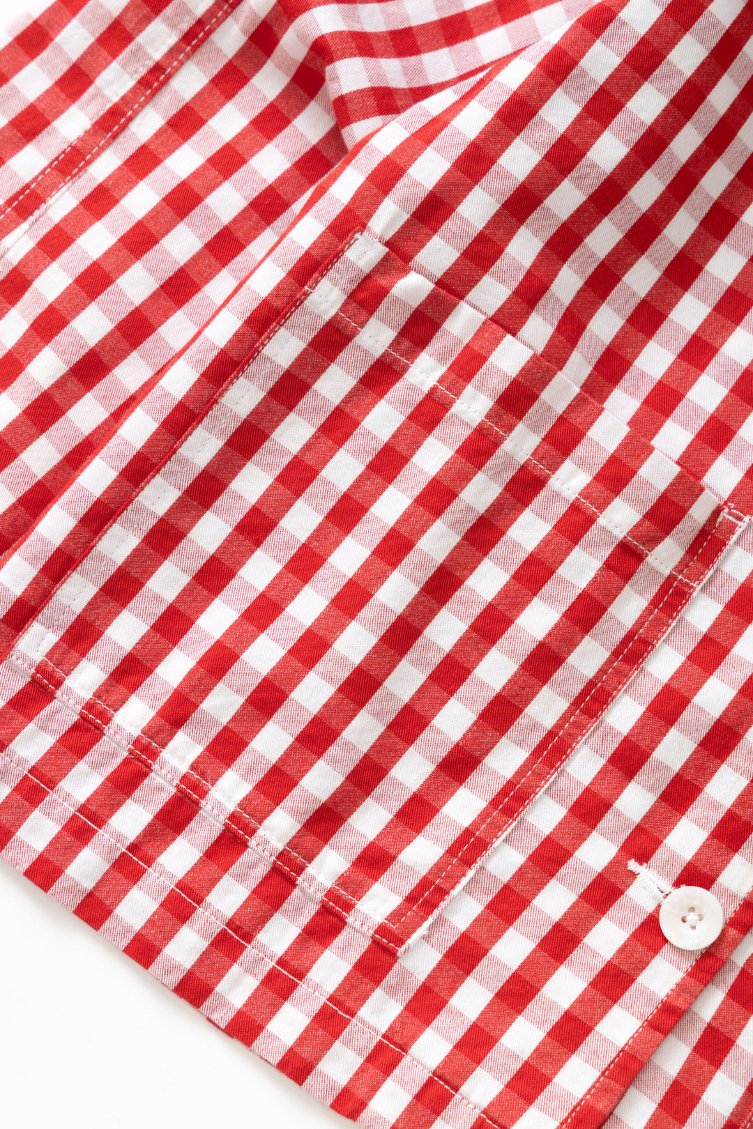 Women's Cropped Work Jacket - Red Gingham