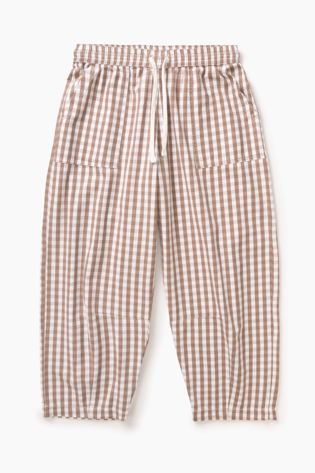 Women's Barrel Pants - Brown Gingham