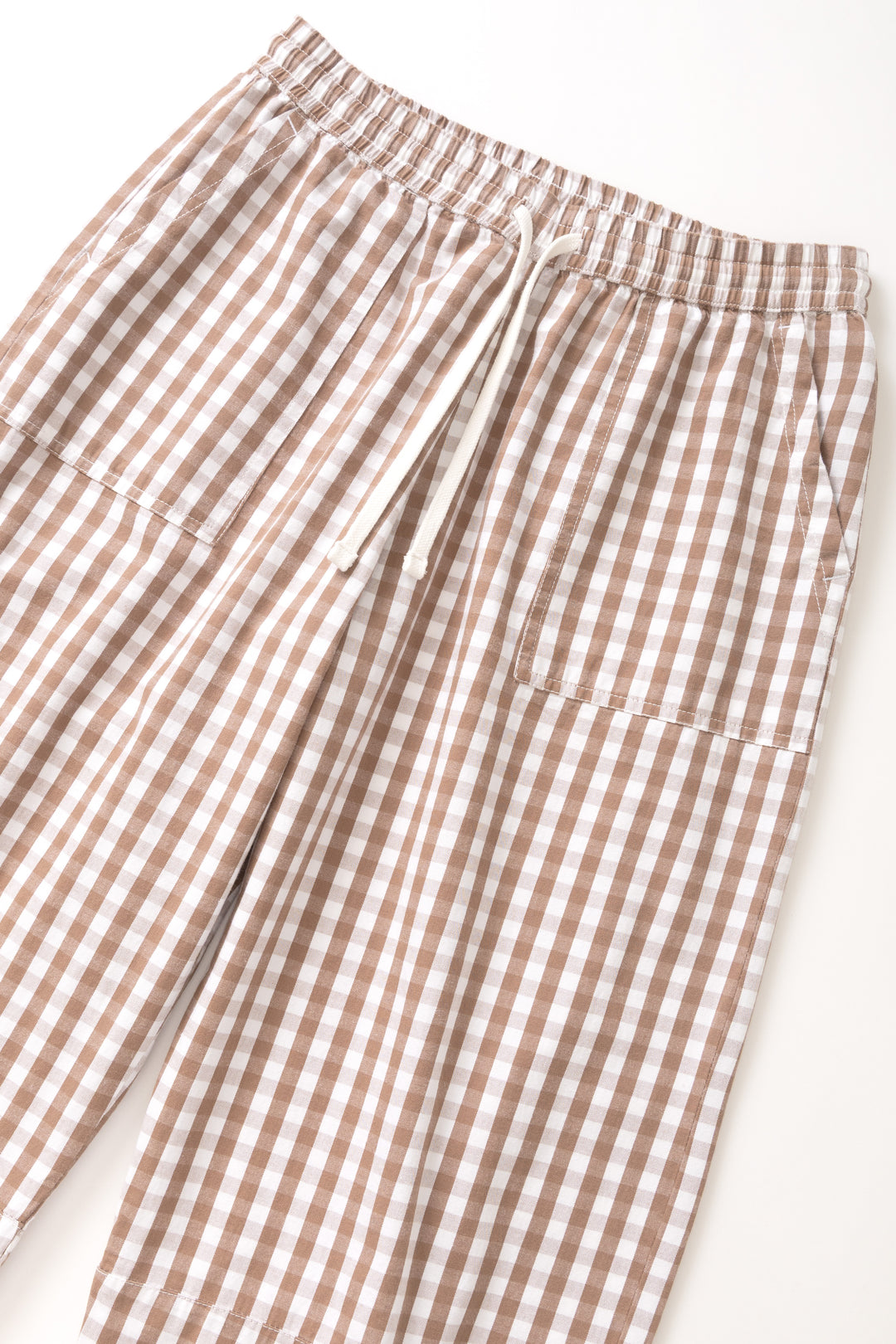 Women's Barrel Pants - Brown Gingham