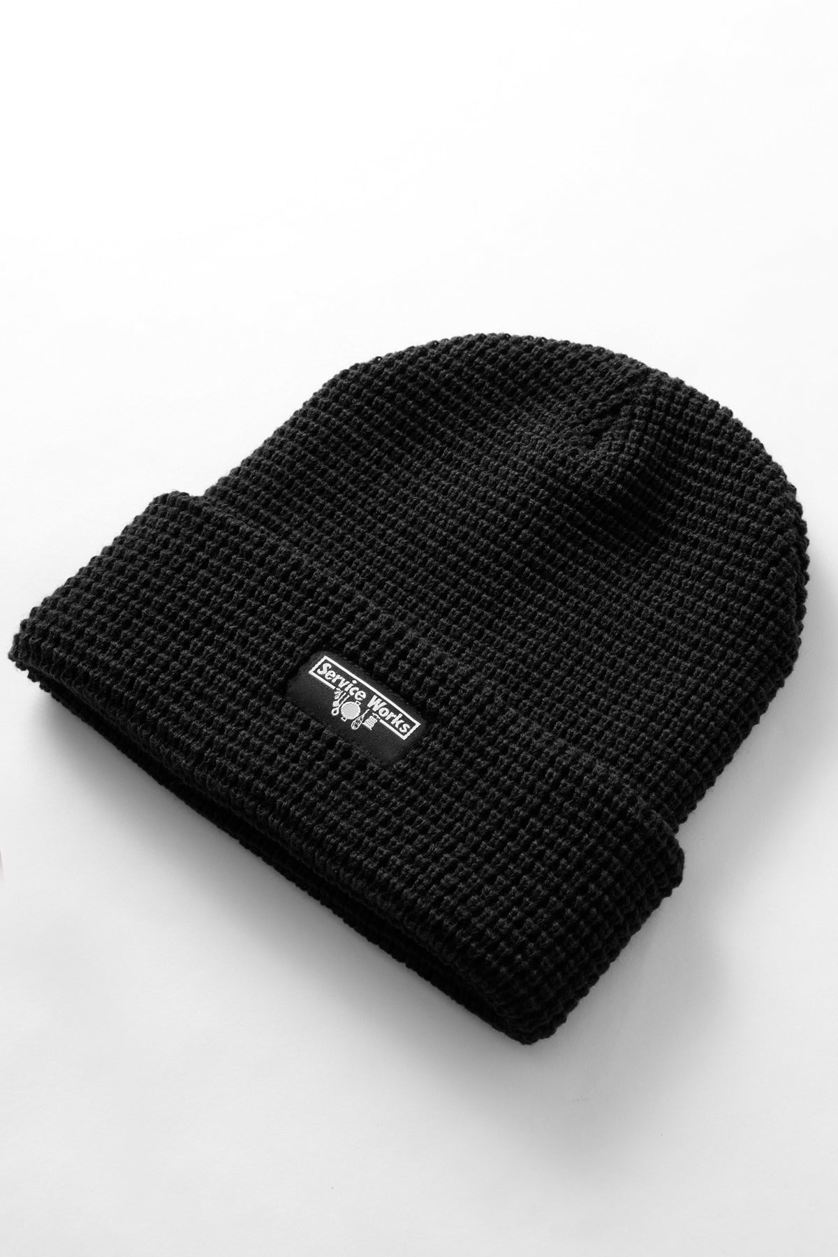 Waffle Logo Beanie - Black – Service Works London