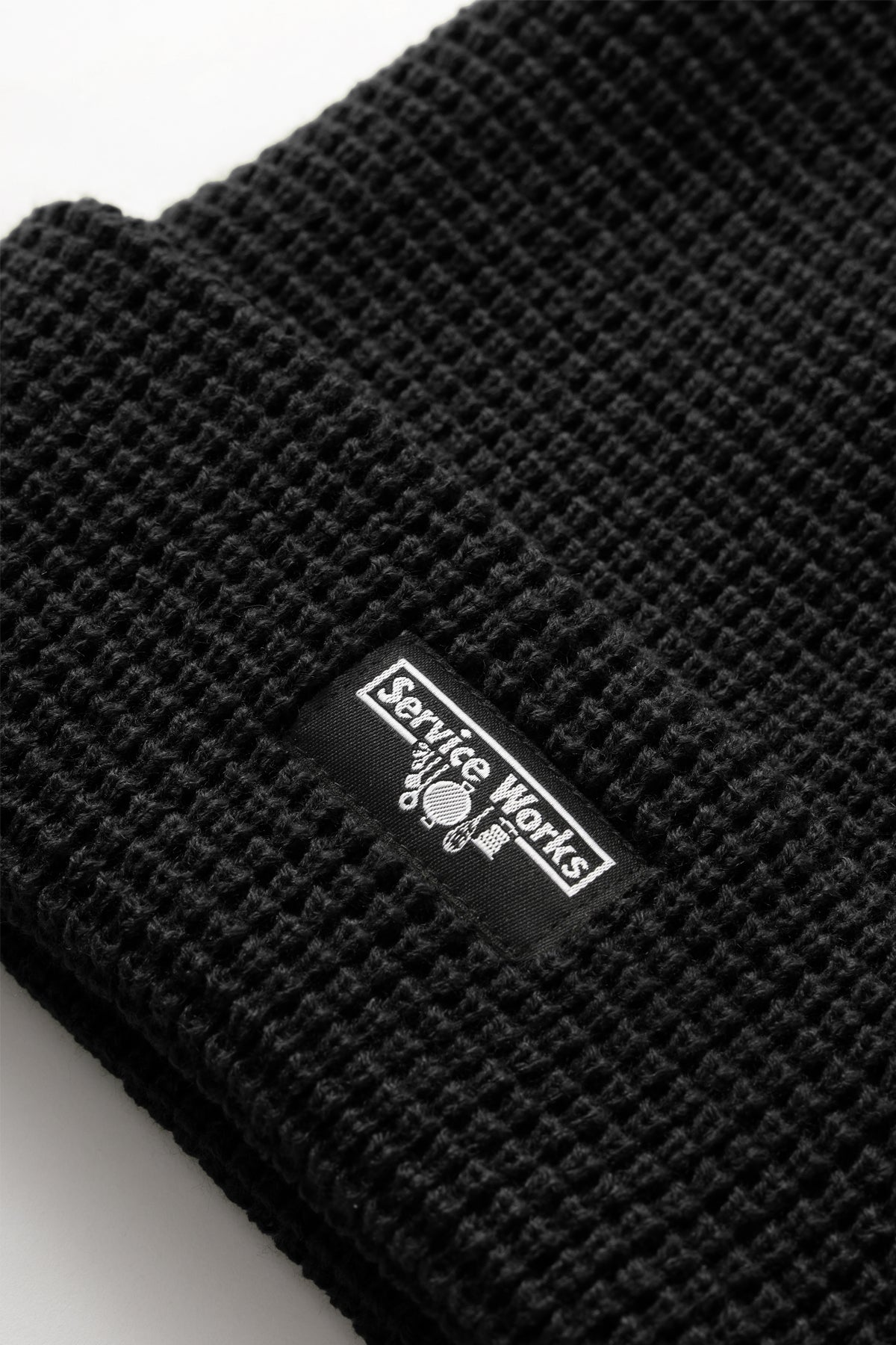 Waffle Logo Beanie - Black – Service Works London