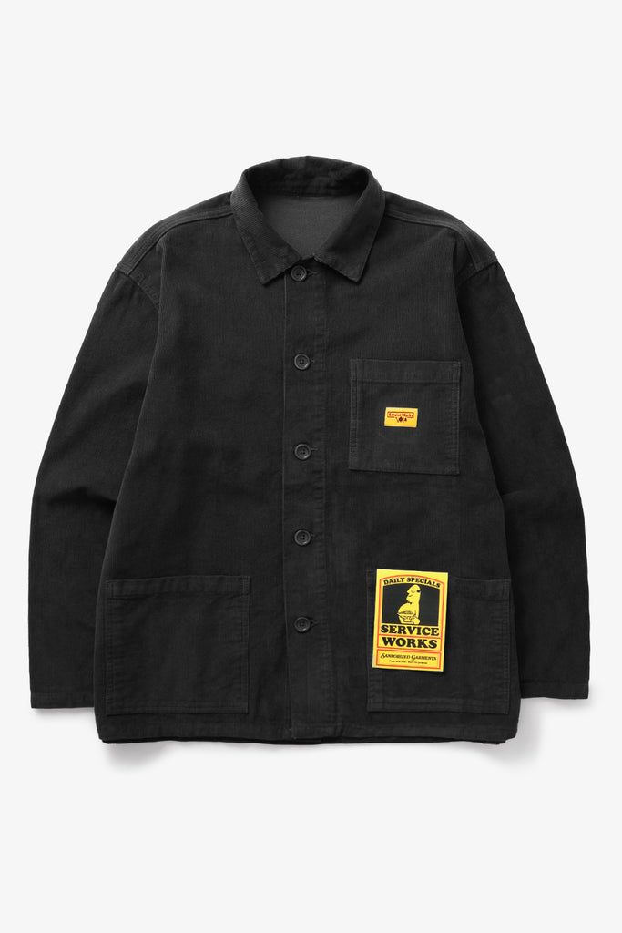 Corduroy Coverall Jacket - Black