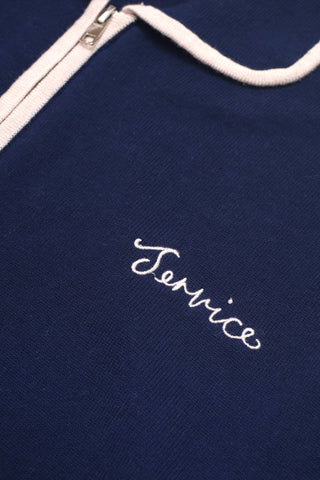 Knitted Script Shirt - Navy