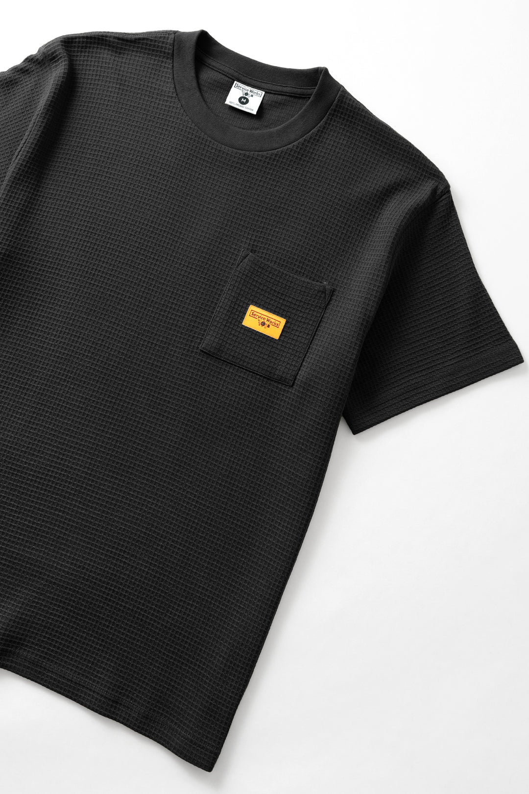 Waffle Pocket Tee - Black