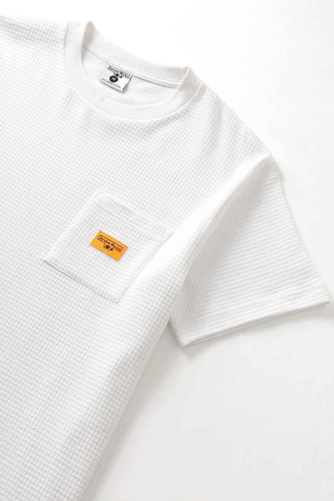 Waffle Pocket Tee - White