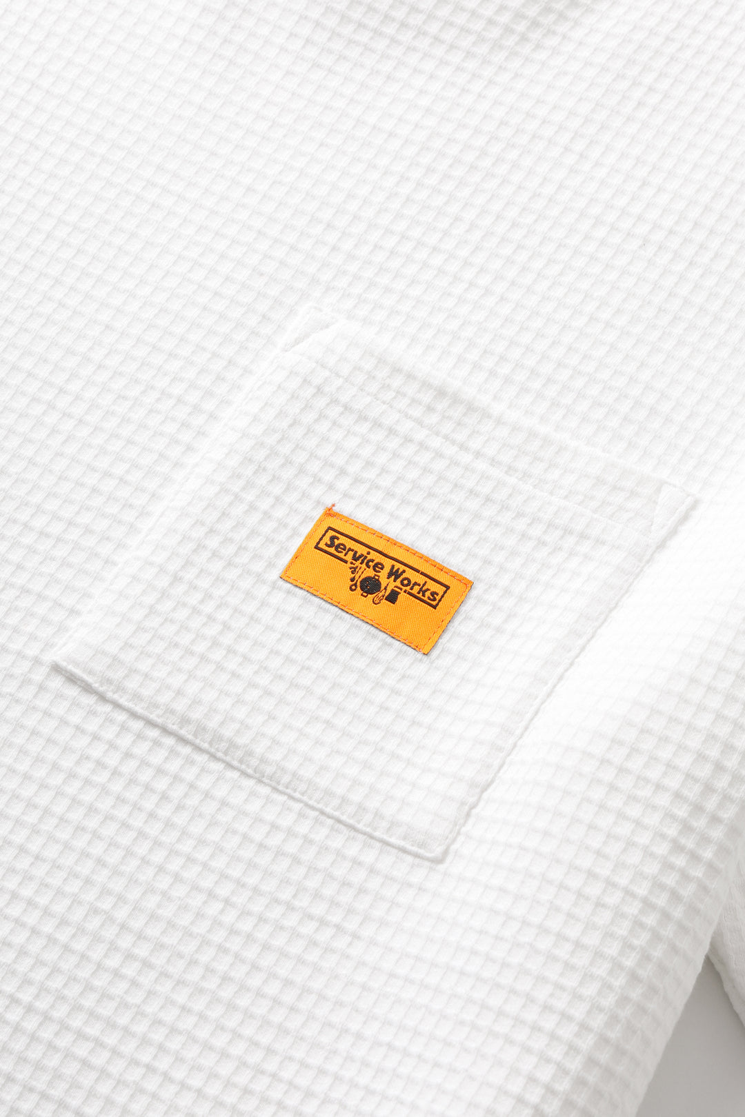 Waffle Pocket Tee - White