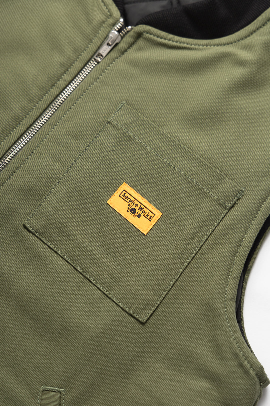 Padded Work Vest Jacket - Olive